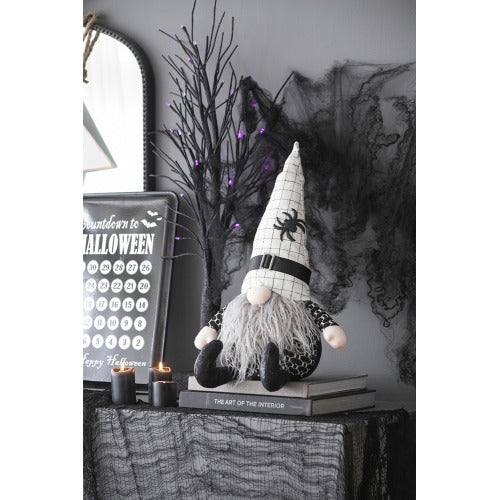 Halloween 2 pcs - Fabric Sitting Gnomes with White Hat and Spider