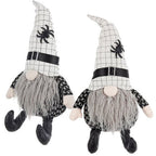 Halloween 2 pcs - Fabric Sitting Gnomes with White Hat and Spider