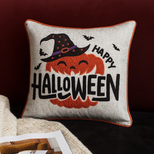 Halloween Pumpkin Witch Throw Pillow - Spooky Home Decor