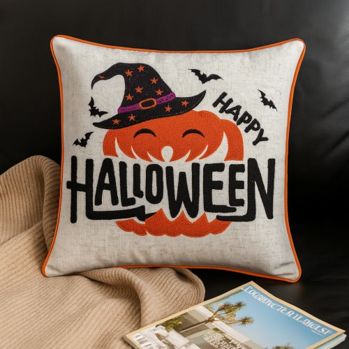 Halloween Pumpkin Witch Throw Pillow - Spooky Home Decor