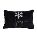 Halloween Velvet Pillows Set of 2 - Embroidered Joy and Snowflake