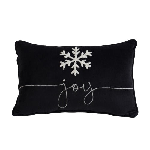 Halloween Velvet Pillows Set of 2 - Embroidered Joy and Snowflake