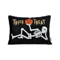 Halloween Velvet Skeleton Pillow - Trick or Treat Lumbar Cushion