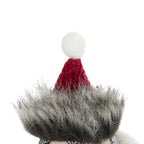 Holiday Decor Fabric Birds with Plaid Bow and Red Hat, 2 Pack