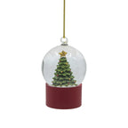 Holiday Water Globes 2-Pack with Red White Stripes and Tree Base Tabletop Decor