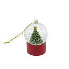 Holiday Water Globes 2-Pack with Red White Stripes and Tree Base Tabletop Decor