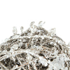 Iced Christmas Ornaments Set of 6 with Frosted Leaves and Twigs