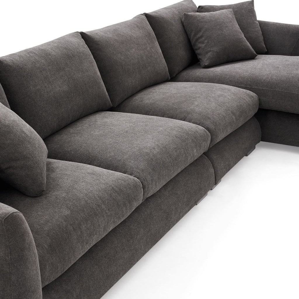 Feathers Sectional Couch Chaise Lounge 88-170 Inches