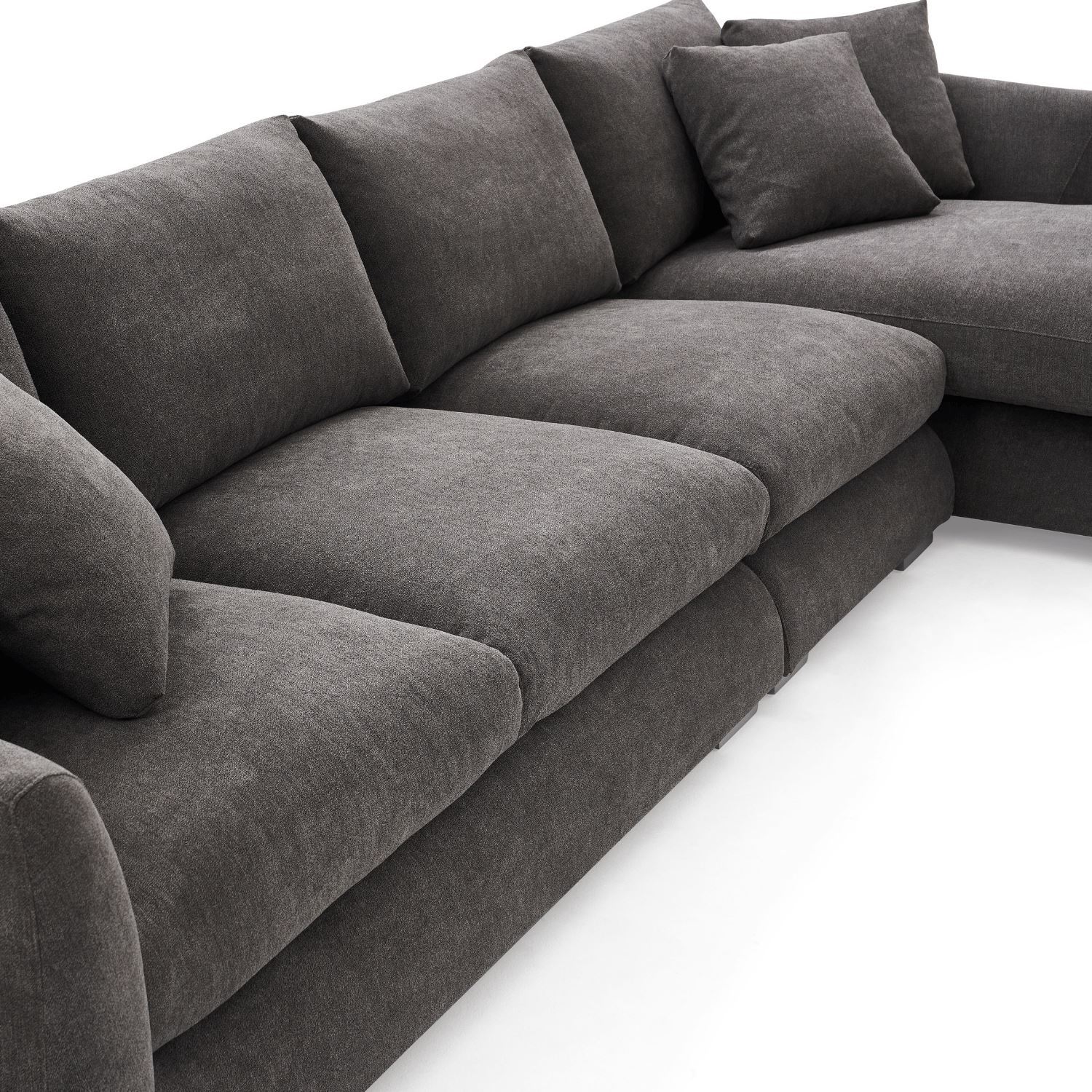 Feathers Sectional Couch Chaise Lounge 88-170 Inches