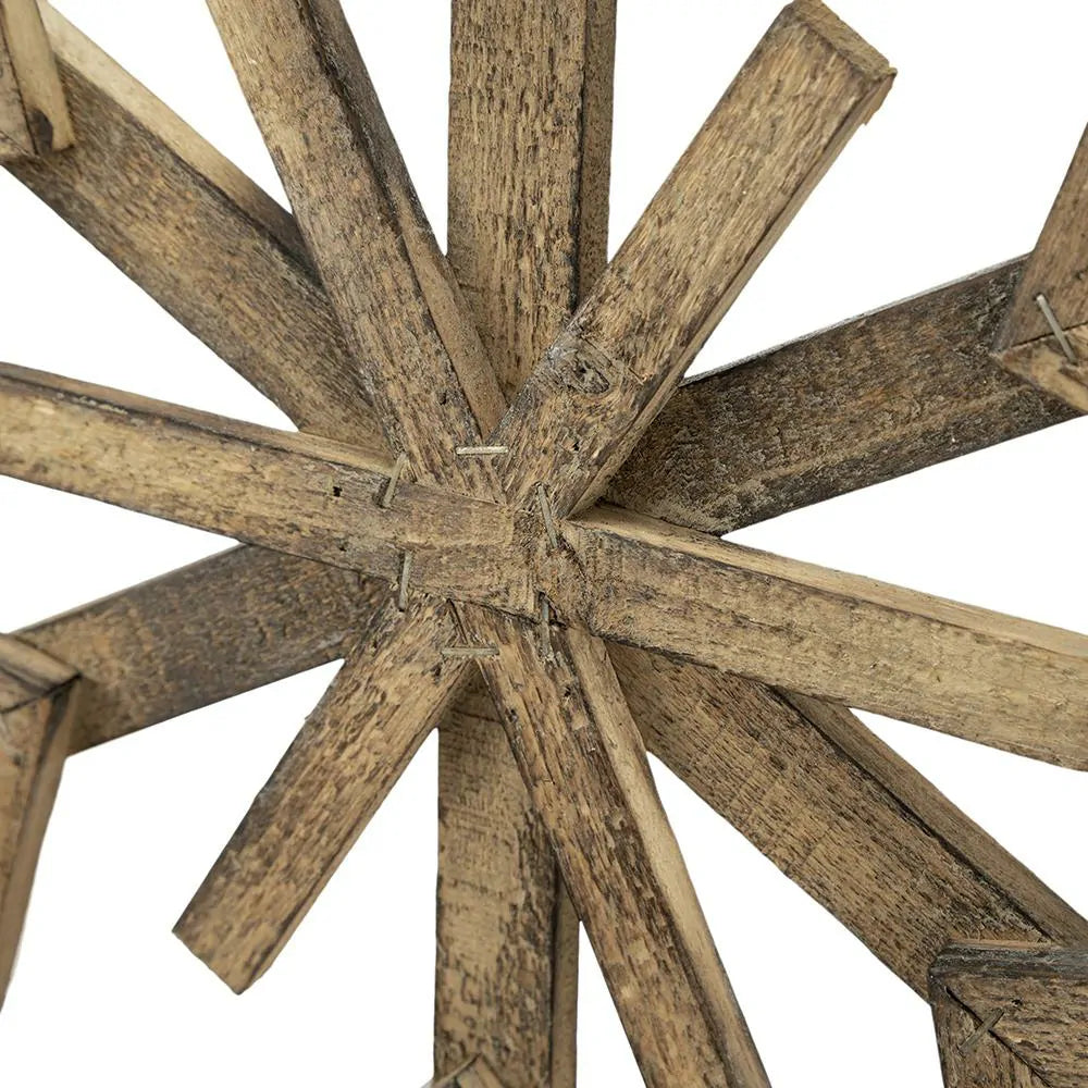 Large Wood Snowflake Ornaments Set of 2 Hanging Decor for Holidays