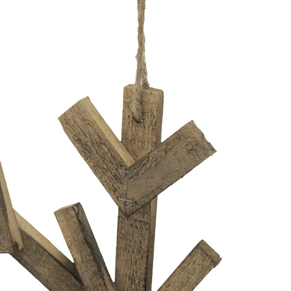 Large Wood Snowflake Ornaments Set of 2 Hanging Decor for Holidays