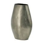 Layered Aluminum Oval Vase 12 Inch Modern Sculptural Centerpiece Decor