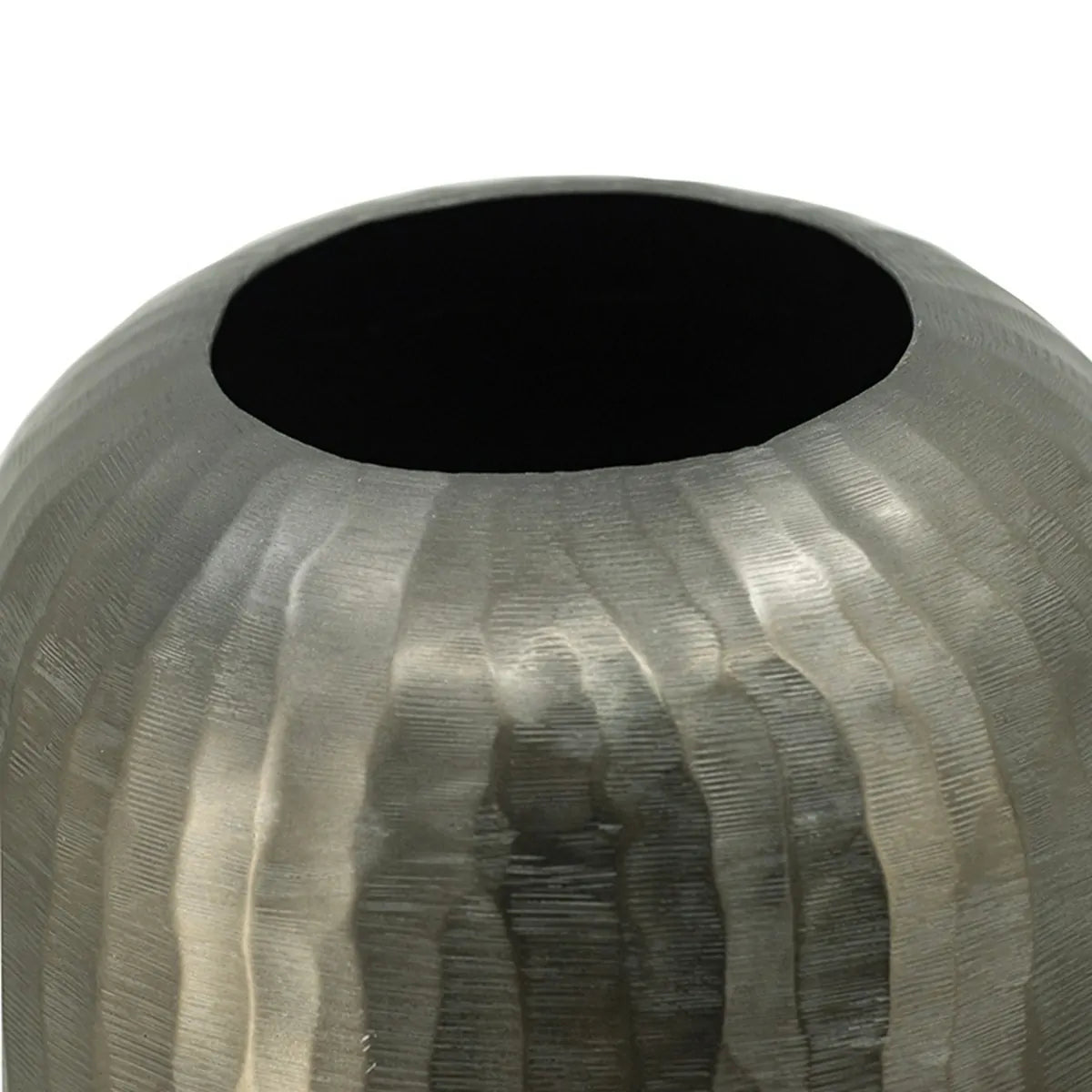 Layered Aluminum Oval Vase 17 Inch Modern Sculptural Floor Decor