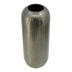 Layered Aluminum Oval Vase 17 Inch Modern Sculptural Floor Decor
