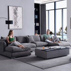 Feathers U-Shaped Sectional Couch 140-200 Inches
