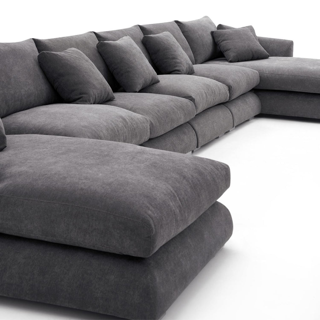 Feathers U-Shaped Sectional Couch 140-200 Inches