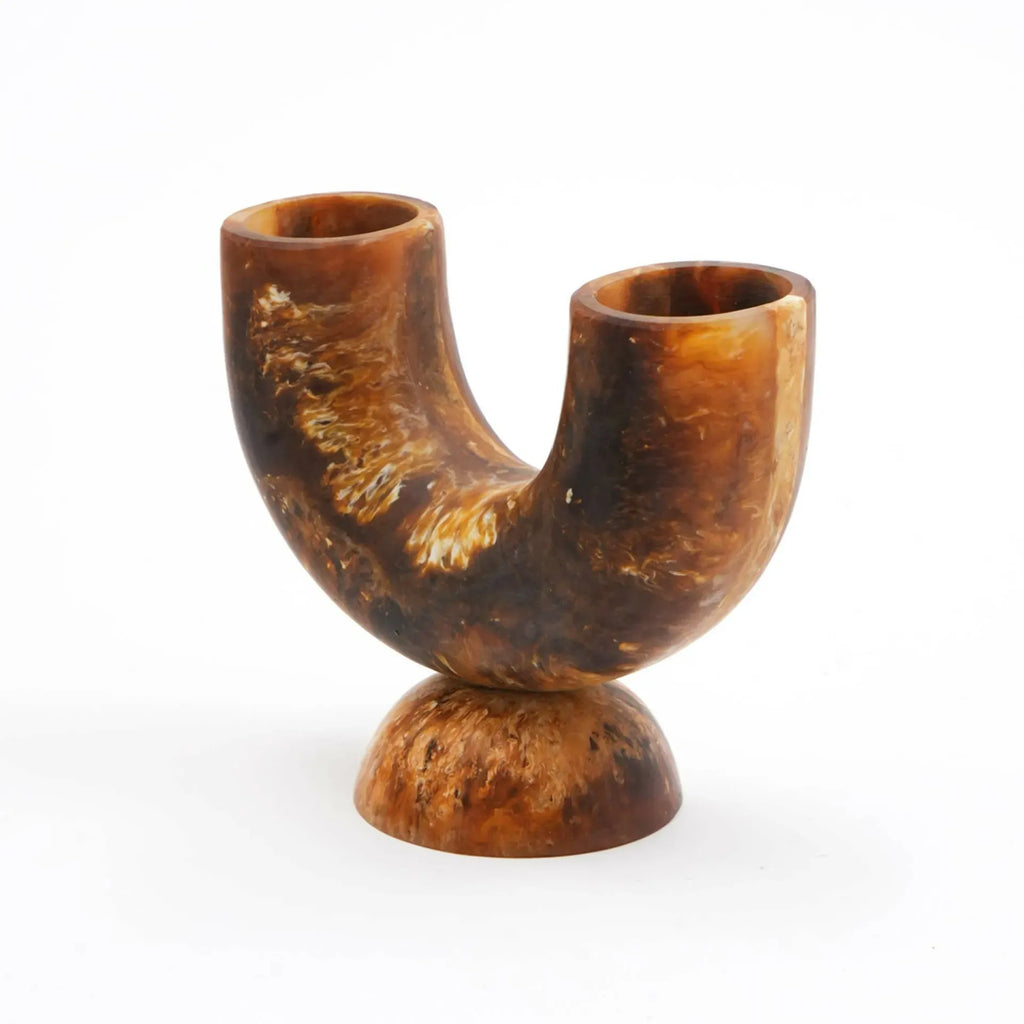 Marbled Resin Flower Vase U Shaped Design for Rustic Home Decor