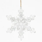 Metal Snowflake Ornaments Set of 6 for Christmas Tree and Home Decor