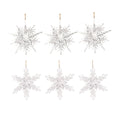 Metal Snowflake Ornaments Set of 6 for Christmas Tree and Home Decor