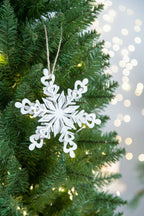 Metal Snowflake Ornaments Set of 6 for Christmas Tree and Home Decor