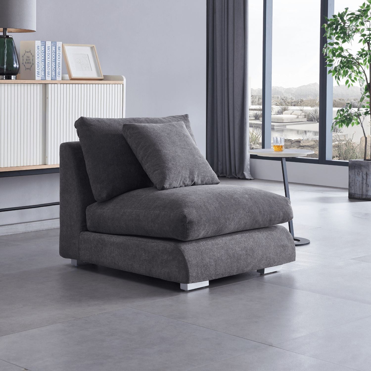 Feathers Sofa Armless Middle Seat - 31 Inches