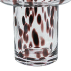 Modern Glass Vase with Artistic Amber Spots 6x8 Inch Home Accent Piece