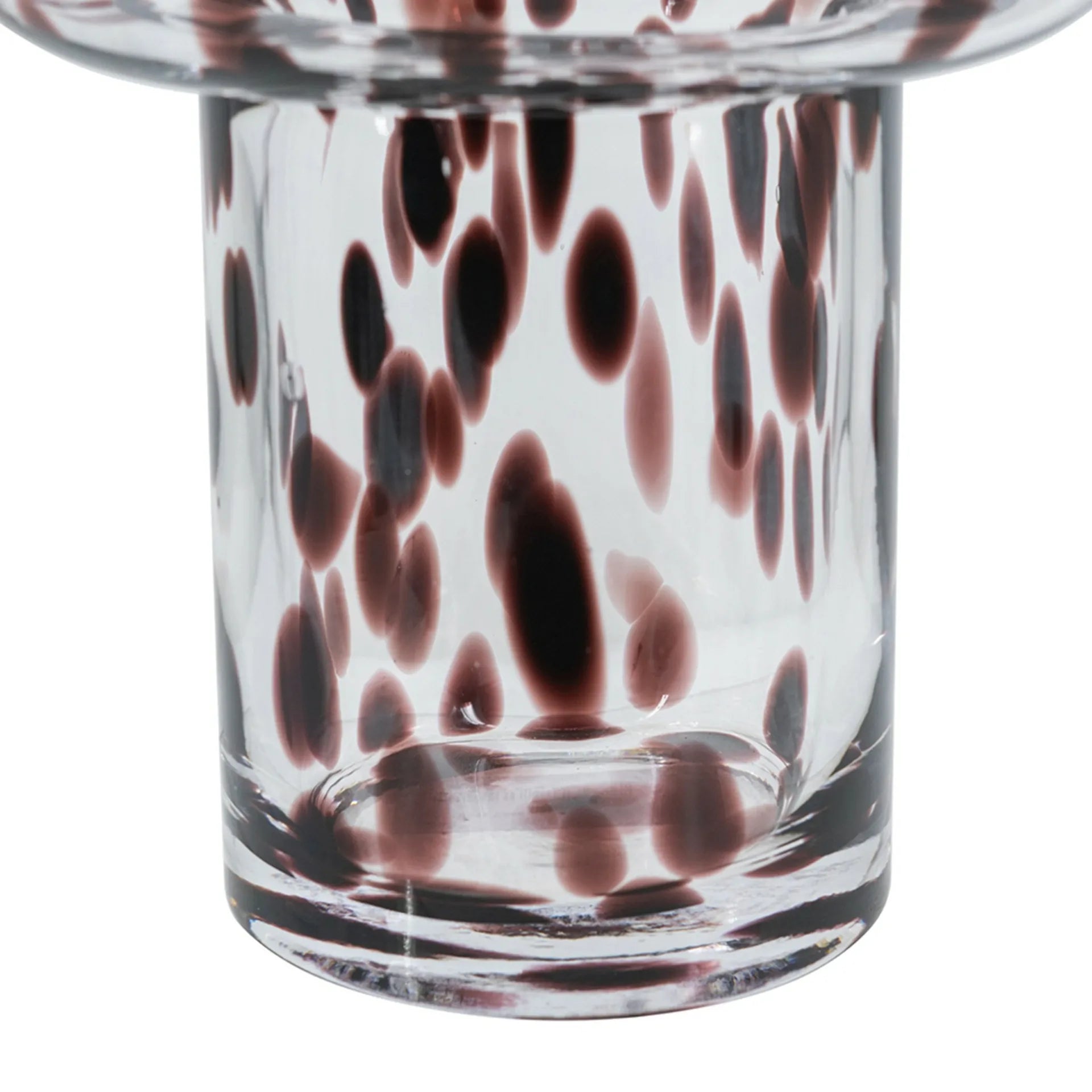 Modern Glass Vase with Artistic Amber Spots 6x8 Inch Home Accent Piece