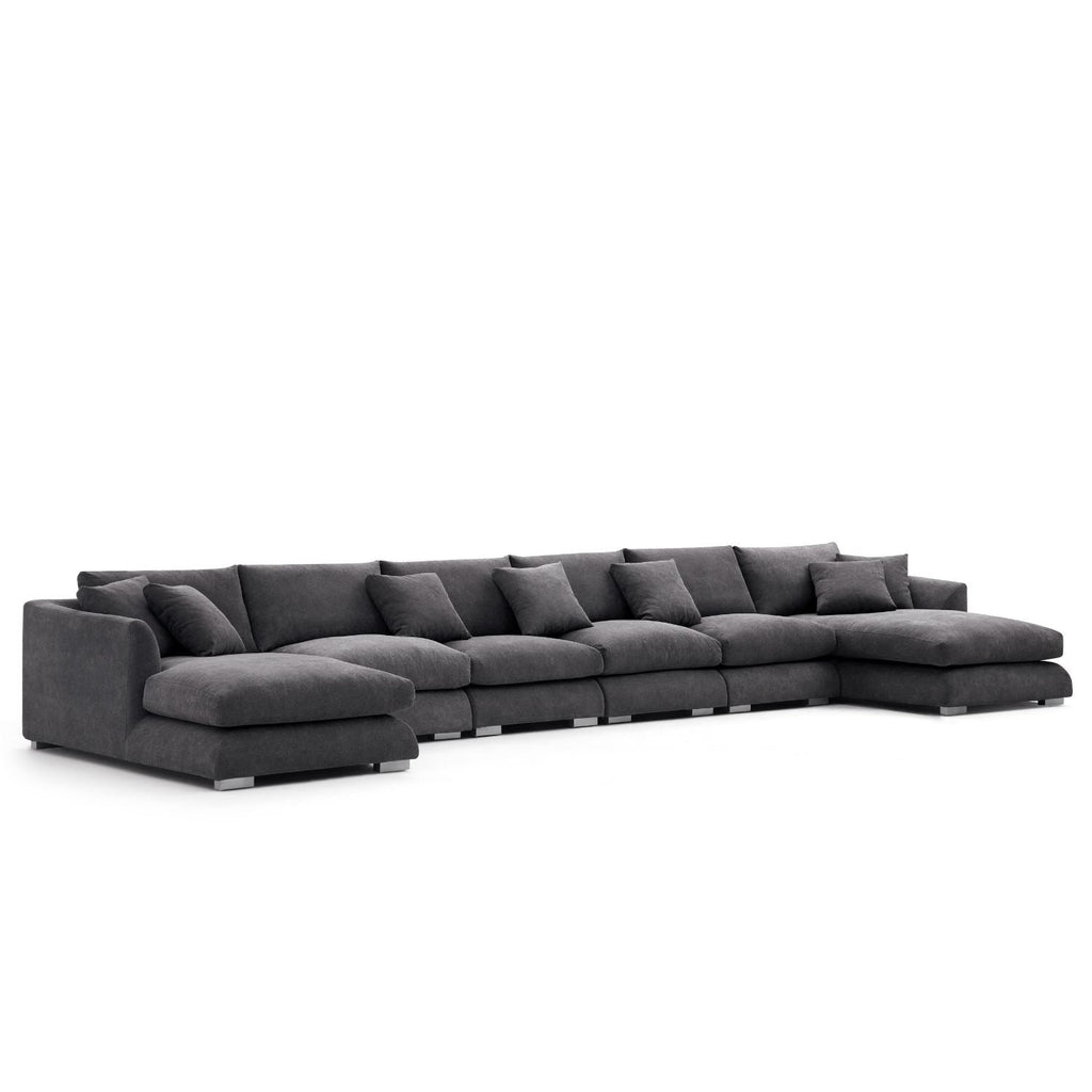Feathers U-Shaped Sectional Couch 140-200 Inches