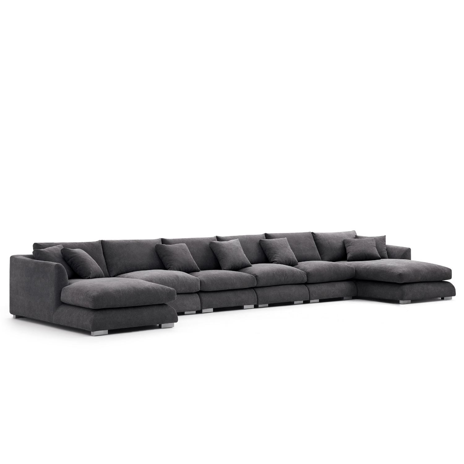 Feathers U-Shaped Sectional Couch 140-200 Inches