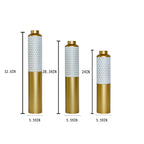 Modern White Droplet Floor Vase Set of 3 with Gold Base