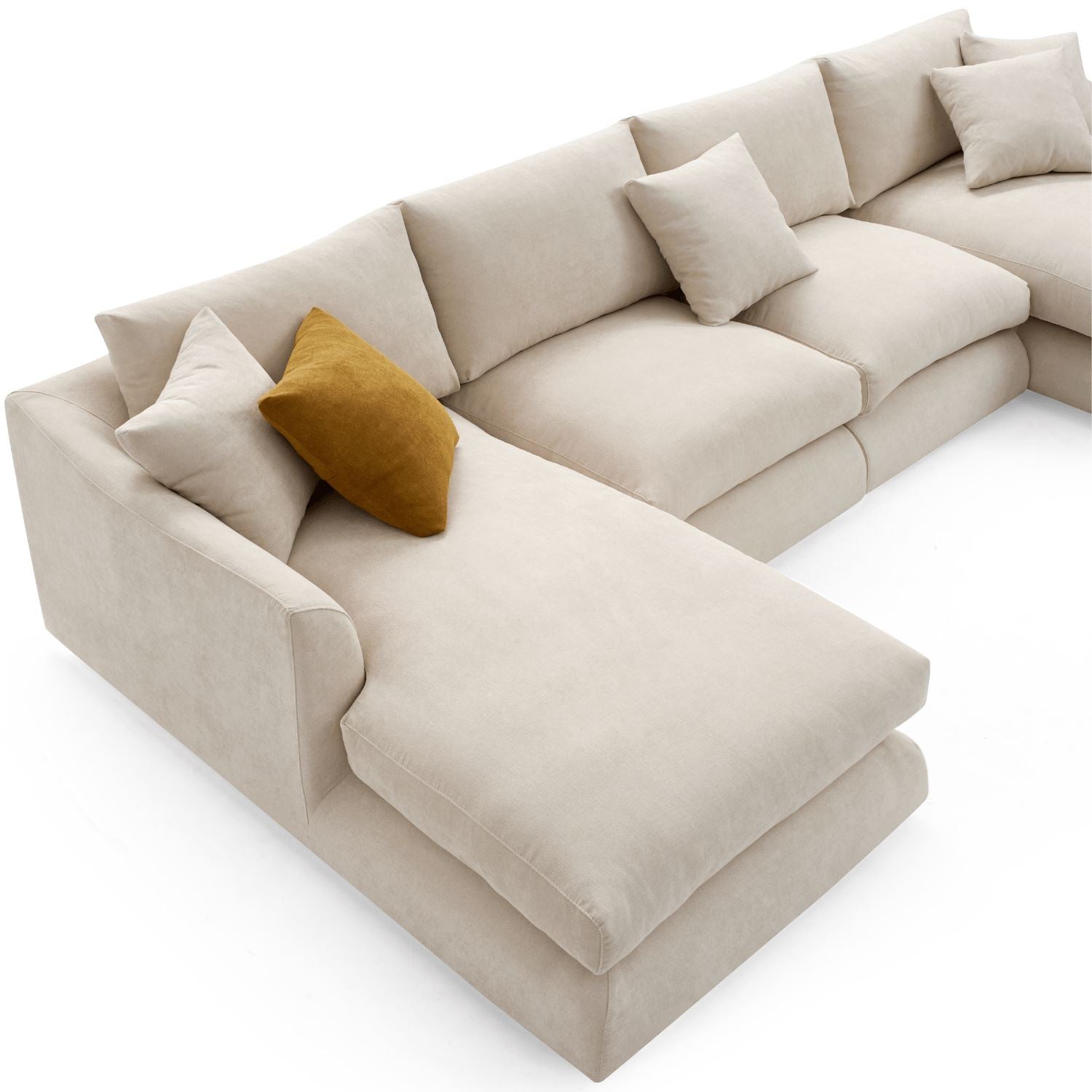 Feathers U-Shaped Sectional Couch 140-200 Inches