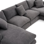 Feathers U-Shaped Sectional Couch 140-200 Inches