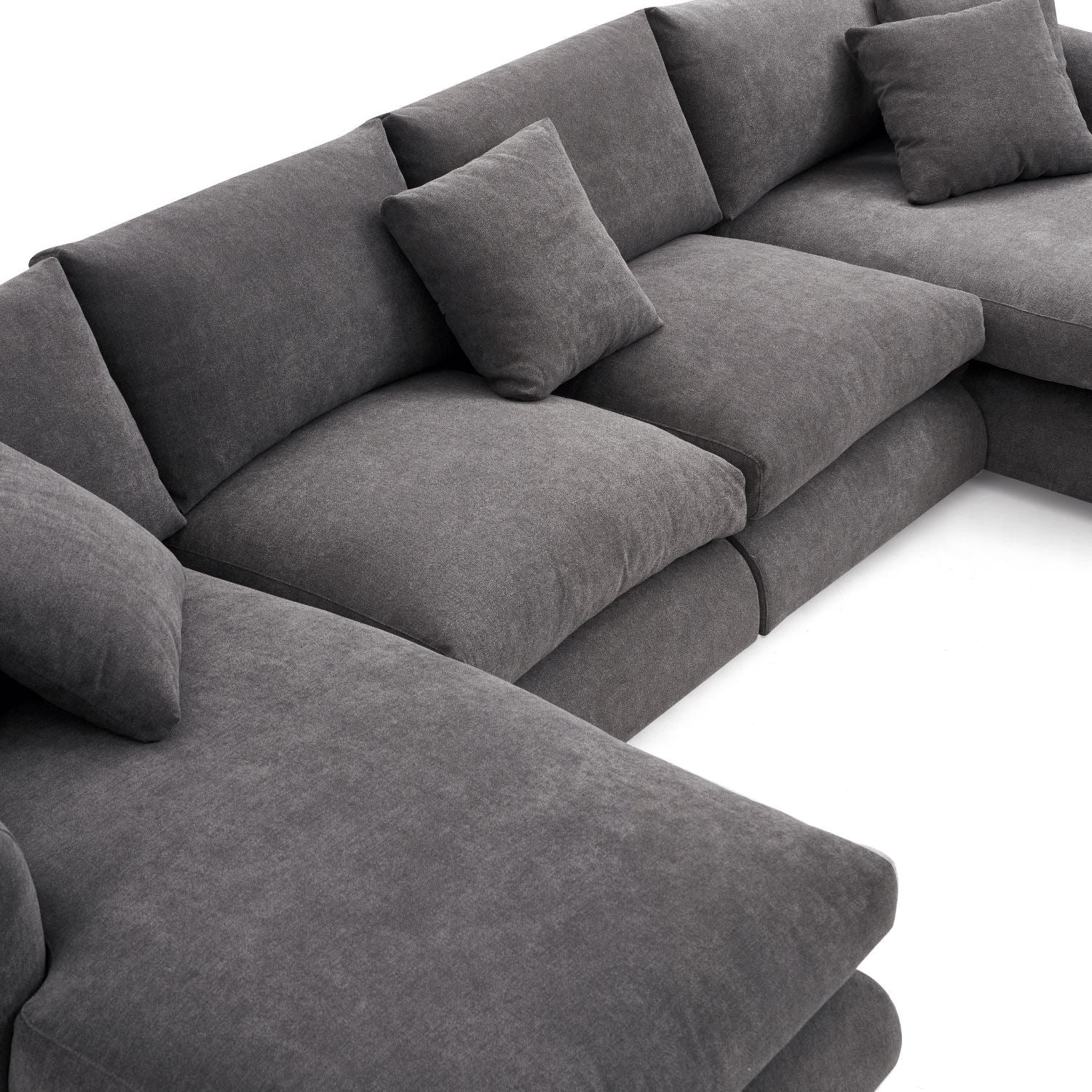 Feathers U-Shaped Sectional Couch 140-200 Inches