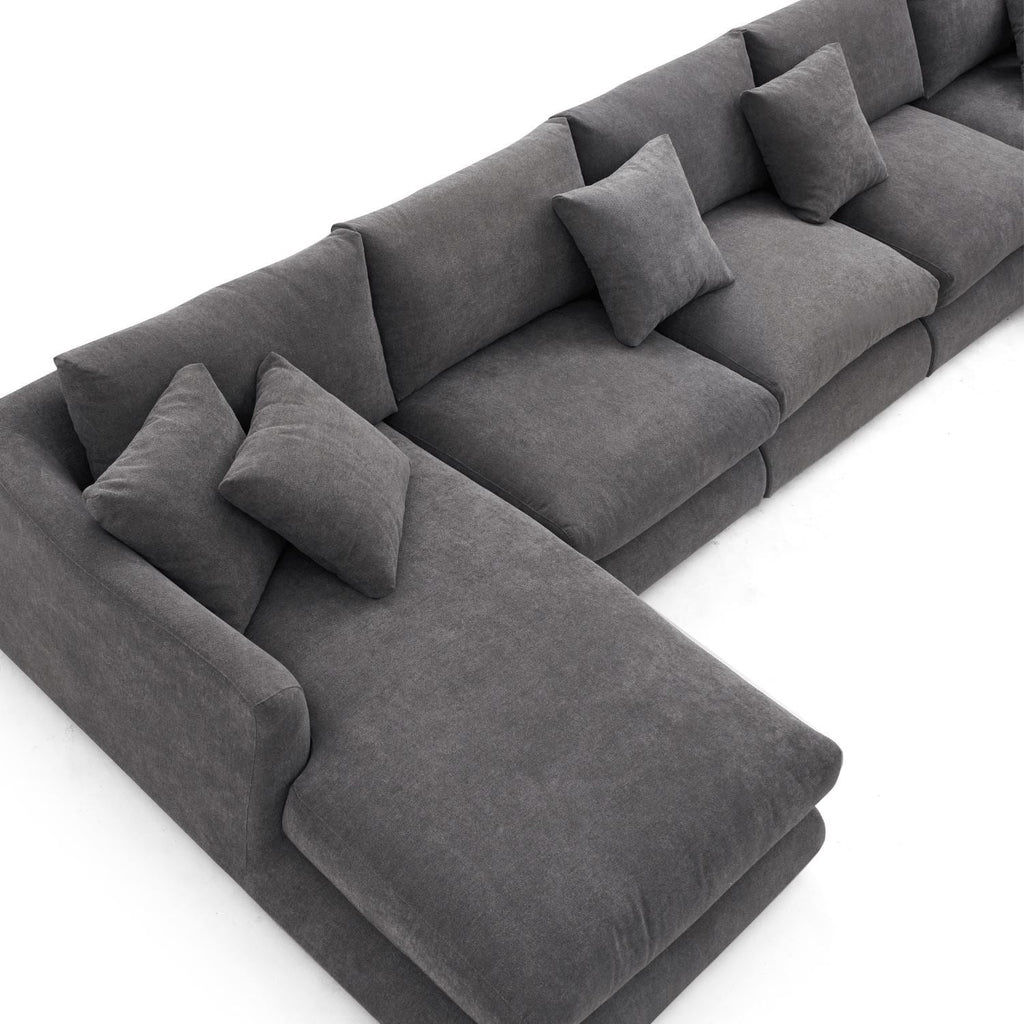 Feathers U-Shaped Sectional Couch 140-200 Inches