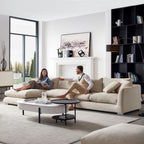 Feathers Sectional Couch Chaise Lounge 88-170 Inches