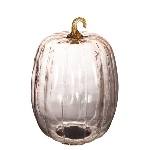 Glass Pumpkin Ornament - Orange Fall and Thanksgiving Decor