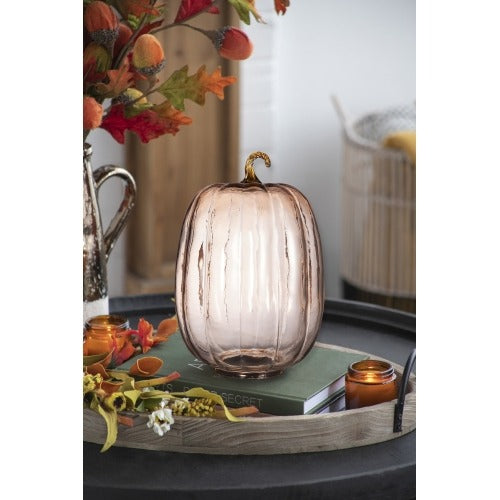 Glass Pumpkin Ornament - Orange Fall and Thanksgiving Decor