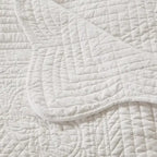 Oversized Quilted Throw with Scalloped Edges