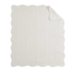 Oversized Quilted Throw with Scalloped Edges