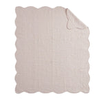 Oversized Quilted Throw with Scalloped Edges