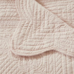 Oversized Quilted Throw with Scalloped Edges