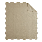Oversized Quilted Throw with Scalloped Edges