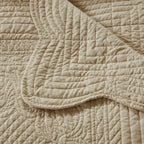 Oversized Quilted Throw with Scalloped Edges