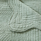 Oversized Quilted Throw with Scalloped Edges