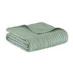 Oversized Quilted Throw with Scalloped Edges