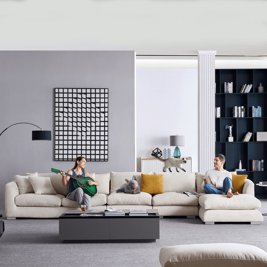 Feathers Sectional Couch Chaise Lounge 88-170 Inches