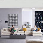 Feathers Sectional Couch Chaise Lounge 88-170 Inches