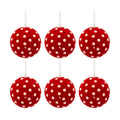 Polka Dot Christmas Ornaments Set of 3 Red and White Ball Decor
