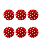 Polka Dot Christmas Ornaments Set of 3 Red and White Ball Decor