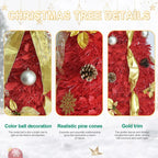 Red Pop-Up Christmas Tree with 150 LED Lights and Ornaments